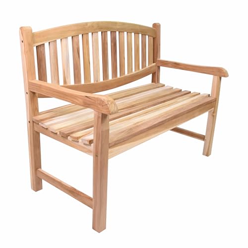 Divero 2-Sitzer Gartenbank Bradford –aus Teakholz, unbehandelt – Farbe: Natur-Braun von Divero
