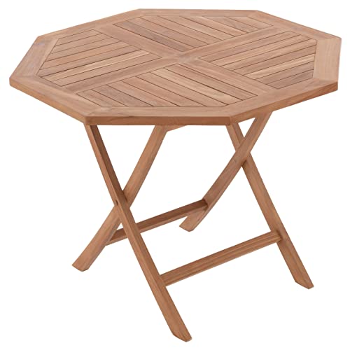 Divero klappbarer Gartentisch Lucca aus Teak Holz, behandelt – Farbe: Braun von Divero