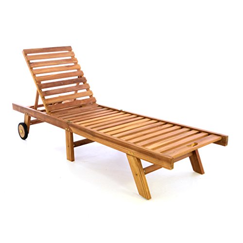 Divero klappbare Sonnenliege ESTEPONA aus Teak Holz, behandelt - Farbe: Braun von Divero
