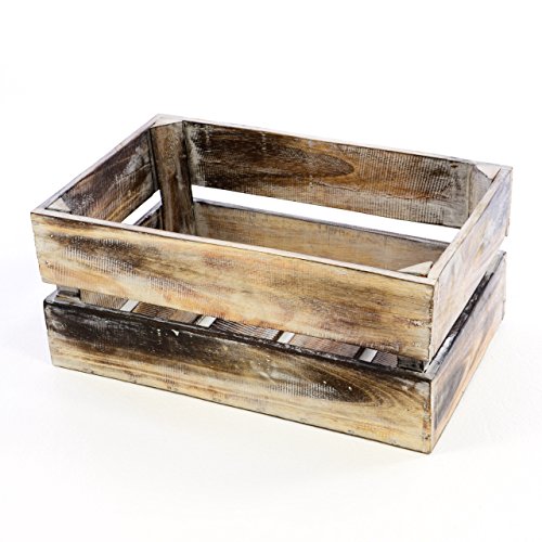 Divero Vintage Holzkiste M - Stilvolle Aufbewahrungsbox im Shabby-Chic Look, Braun Geflammt, Handgefertigt, Vielseitig Einsetzbar, 47x29,5x20cm Divero Vintage Holzkiste M - Stilvolle Aufbewahrungsbox im Shabby-Chic Look, Braun Geflammt, Handgefertigt, Vielseitig Einsetzbar, 47x29,5x20cm von Divero