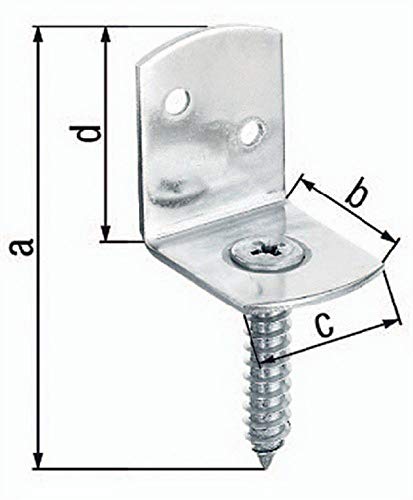 L-Winkel / Flechtzaunhalter mit Schraube Alberts 4er Set Edelstahl von Divers