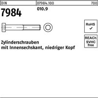 No Brand - DIN7984 010.9 m 6x 10 blank Zylinderschraube niedriger Kopf, Innensechskant von NO BRAND