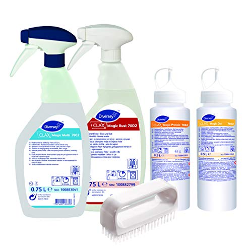 Diversey 100883055 Clax Magic Kit, Starterset Fleckenentferner bestehend aus Protein, Oxi, Multi und Rust von Diversey