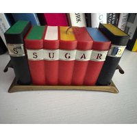 Vintage Bücherregal Salz Pfeffer Zuckerstreuer/Mid Century Neuheit Und Streuer Zuckerdose Vintage Bücherregal Salz Pfeffer Zuckerstreuer/Mid Century Neuheit Und Streuer Zuckerdose von DivineWhimsyShop