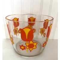 Vintage Flower Power Eiskübel/Mid Century Glas Eiskübel/Groovy Eiskübel/Royal Kendall Eiskübel von DivineWhimsyShop