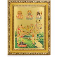 33 Koti Devi Devta Schönes Goldenes Folienfoto Im Goldenen Rahmen | 30 X cm von DivinedecorsIndia