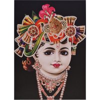 Bal Krishna Sparkle Print Foto Ohne Rahmen | 50 X 70 cm von DivinedecorsIndia