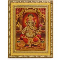 Ganesha Schönes Goldenes Folienfoto Im Goldenen Rahmen | 11, 50 X 13, 50 Zoll von DivinedecorsIndia