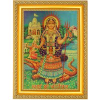 Khodiyar Mataji Einweihungsgeschenk Schönes Goldenes Folienfoto Im Goldenen Rahmen | 30 X 33 cm von DivinedecorsIndia