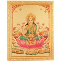 Lakshmi Maa Golden Foil Foto Im Goldenen Rahmen Groß | 14 X 18 Zoll von DivinedecorsIndia