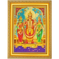 Lord Murugan Mit Valli & Devyani Einweihungsgeschenk Schönes Goldenes Folienfoto Im Goldenen Rahmen Erhältlich in 2 Größen Und Designs von DivinedecorsIndia