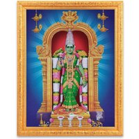 Meenakshi Amman Devi Sparkle Print Digitalfoto Im Goldenen Rahmen, Religiöse Wanddekoration, Wandhalterung | Erhältlich in 2 Größen von DivinedecorsIndia