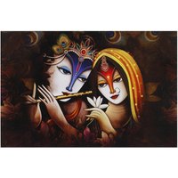 Moderne Kunst Radha Krishna Fine Print Wandaufkleber Poster Ohne Rahmen | 24 X 48 Zoll von DivinedecorsIndia