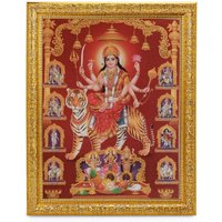 Nav Durga Elegantes Foto Im Goldenen Kunstrahmen | 11 X 13 Zoll Oder | 27, 94 33, 02 cm von DivinedecorsIndia