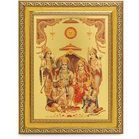 Ram Darbar Schönes Goldenes Folienfoto Im Goldenen Rahmen | 11, 50 X 13, 50 Zoll Religiöses Dekor von DivinedecorsIndia