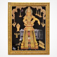 Sabarimala Ayyappa Swamy Wunderschöner Glanzdruck Elegantes Foto Im Goldenen Kunstwerkrahmen | 11 X 13 Zoll Oder | 27, 94 33, 02 cm von DivinedecorsIndia