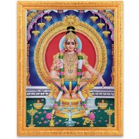 Sabarimala Ayyappan Swamy Sparkle Druck Digitales Foto Im Goldenen Rahmen Groß | 14 X 18 Zoll von DivinedecorsIndia