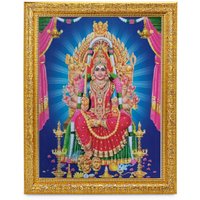 Samayapuram Mariamman Kuladevi Wunderschöner Glanzdruck Elegantes Foto Im Goldenen Kunstwerkrahmen | 11 X 13 Zoll Oder | 27, 94 33, 02 cm von DivinedecorsIndia