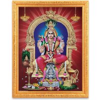 Samayapuram Mariamman Sparkle Print Digitales Foto Im Goldenen Rahmen, Religiöses Wanddekor, Wandhalterung | In 2 Größen Erhältlich von DivinedecorsIndia