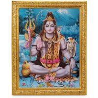 Shivji Wunderschöner Glanzdruck Elegantes Foto Im Goldenen Rahmen | 11 X 13 Zoll Oder | 27, 94 33, 02 cm von DivinedecorsIndia