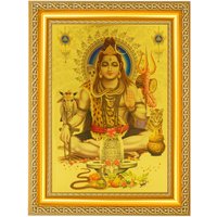 Shivji Schönes Goldenes Folienfoto Im Goldenen Rahmen | 11, 50 X 13, 50 Zoll von DivinedecorsIndia