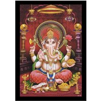 Shree Ganesh Sparkle Print Wandaufkleber Poster Ohne Rahmen | 50, 7 X 70, 5 cm von DivinedecorsIndia