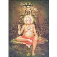 Swami Samartha With Datta Maharaj Wandaufkleber Poster Sparkle Print Ohne Rahmen | Erhältlich in 3 Größen von DivinedecorsIndia