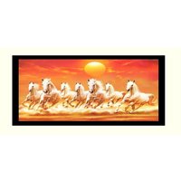 Wunderschönes Wandbild Mit 7 Laufenden Pferden, Wandaufkleber, Rahmenlos | 50 X 40 Zoll von DivinedecorsIndia