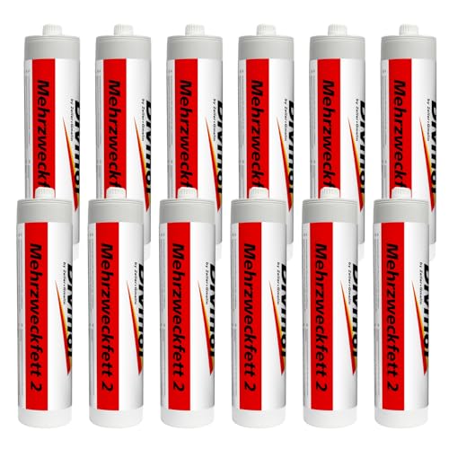 Divinol Mehrzweckfett 500g NLGI 2 Reiner System Lithiumschmierfett Lithium Schmierfett Lithiumfett Langzeitfett temperaturbeständiges Gleit Wälzlager Fett wasserbeständig (12x500g) von Divinol