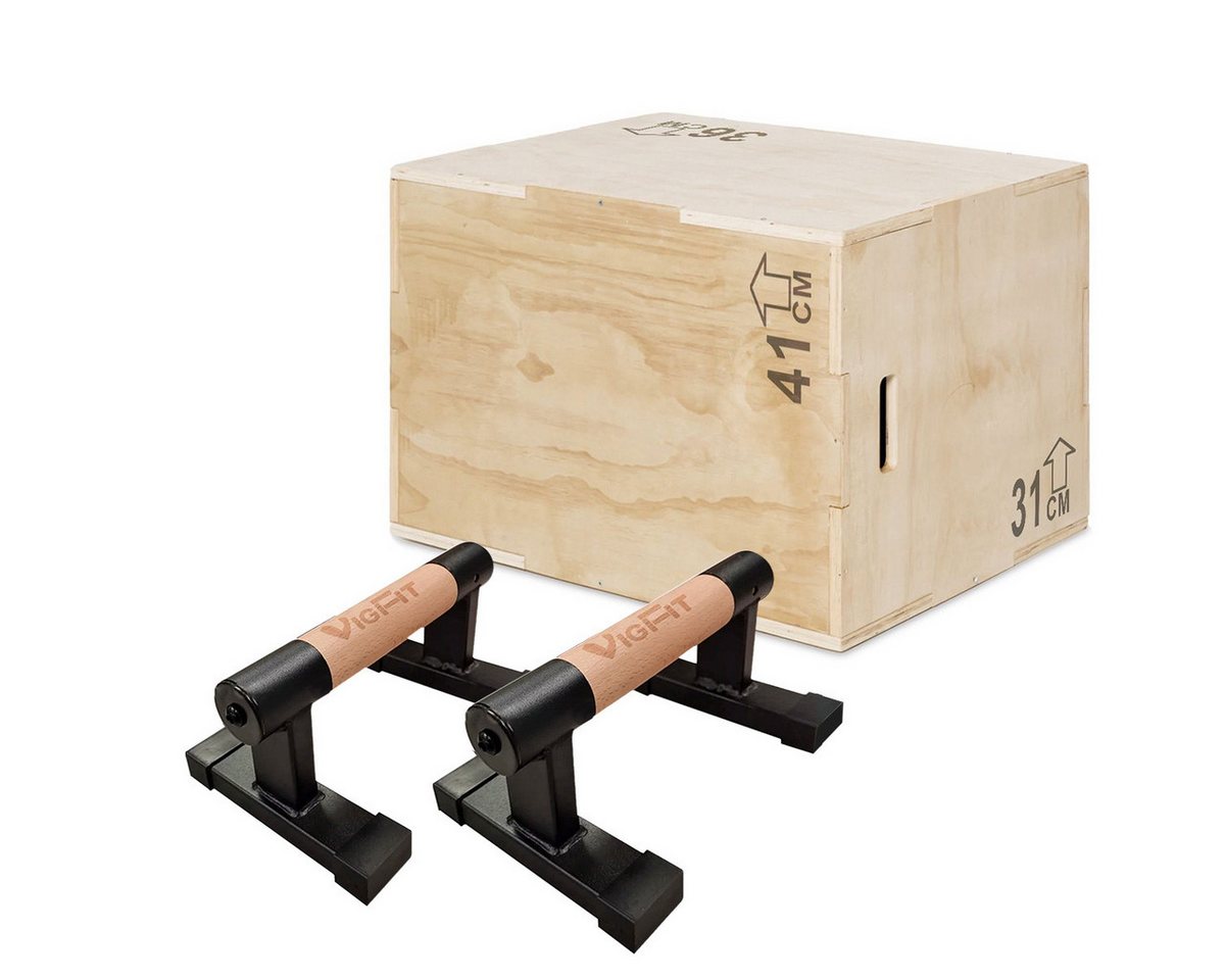 Divit Halter Set Paar Push Up Parallettes 26cm + Plyo Box 31x36x41 cm aus Holz PB9 Divit Halter Set Paar Push Up Parallettes 26cm + Plyo Box 31x36x41 cm aus Holz PB9 von Divit