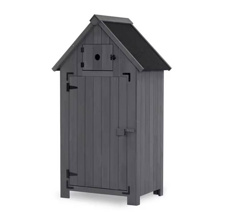 Divit Pflanzkübel Gartenschrank wetterfest Geräteschuppen Holz 65 x 46 x 137 cm IG10 gra von Divit