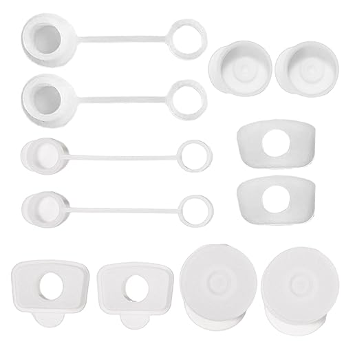 Divono 12 Pcs Strohhalm Abdeckung,Quadratischen Auslaufstopfen Straw Cover Cap Round Leak Stopper Auslaufsicherer Silikonstopfen für Stanley Cup 40oz/30oz Becher Zubehör(White) von Divono