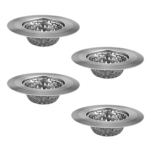 4 Stück Abflusssieb, Abflusssieb Waschbecken, Sink Strainer, Edelstahl Haarsieb Dusche, Abflusssieb Dusche, Sieb Für Spülbecken, für Waschbecken, Badezimmer, Küchenabfluss(Silver) von Divono