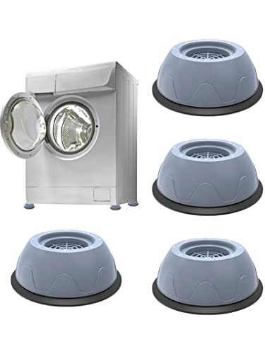 Divono 4 Stück stoß-und geräuschunterdrückende Waschmaschinen-Unterstützung,stabilisiert langlebige Waschmaschinen-Fußpolster,leicht zu reinigende Gummi-Waschmaschinen-Fußpolster(Grau) von Divono