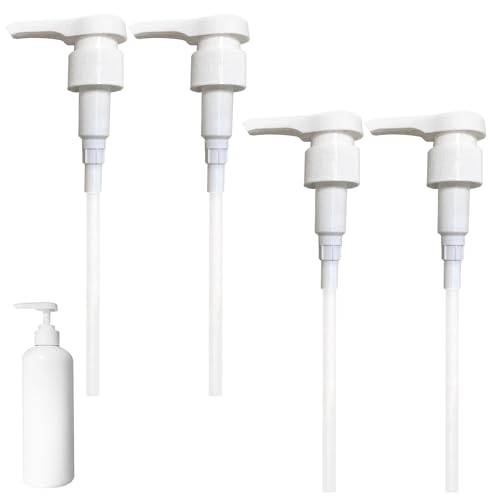 Dosierpumpe Pumpe,4PCS Pumpspender Dosierpumpe Sirupspender Dosierpumpe Ersatz Sirup Pumpe Wiederverwendbar Pumpaufsatz für 1000ml und 28/410 Gewindebehälter Flasche (weiß(4 Stück)) von Divono