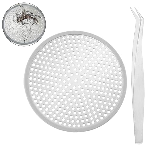 Dusche Abflusssieb Edelstahl,12cm Badewannen Haarsieb Haarfänger Dusche Rundes Sieb Edelstahl Silikon Haarsieb Abdeckung Netz Duschabfluss Mit Pinzette Für Spülbecken, Badezimmer, Küche(Silber) von Divono