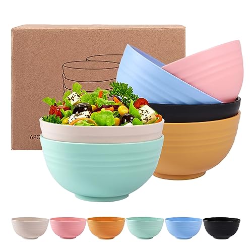 Divons Müslischalen,24 oz bowl,set of 6, 750 ml plastikschüssel, fruit bowl, soup bowl for children and adults, lightweight and shatterproof, cereal bowl, dishwasher-safe von Divons