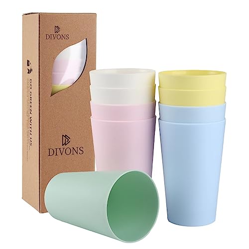 Divons Plastic Cups, Set of 9 Kinder becher 300ml Unzerbrechliche Cup aus Gesunde PP für Erwachsene und Kinder von Divons