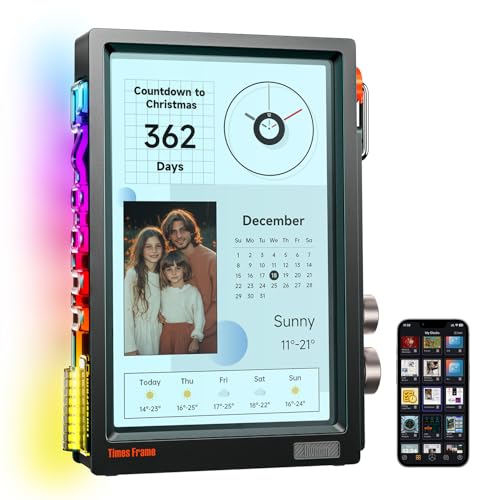 Divoom Times Frame – Digitaler Bilderrahmen mit 10,1-Zoll-IPS-Display, WLAN & App für Fotos & Videos, 64GB Speicher, Diashow – Geschenkidee für Eltern & Großeltern (Schwarz) von Divoom