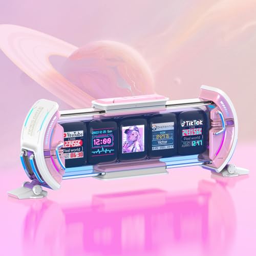 Divoom Times Gate WiFi Pixel Art Display - RGB LED Smart-Digitaluhr mit App-Steuerung für Spielzimmer, Bürodekoration, hochauflösendem Farbbildschirm, anpassbarer Pixelkunst, Rosa von Divoom