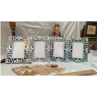 Handgefertigte Perlmutt Inlay 8x10 Bilderrahmen von Divyaarts