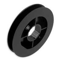 DIWARO® Mini - Gurtscheibe | Durchmesser Ø 140 mm | 40 mm Schlüsselweite | Gurtbreite von 10-15 mm |für achtkant Stahlwelle | Farbe schwarz | Material Kunststoff | Rolladenpanzer, Jalousie, Rollo von DIWARO.