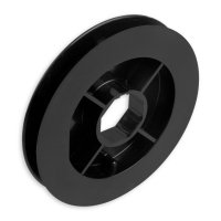 DIWARO® Mini - Gurtscheibe | Durchmesser Ø 155 mm | 40 mm Schlüsselweite | Gurtbreite von 10-15 mm |für achtkant Stahlwelle | Farbe schwarz | Material Kunststoff | Rolladenpanzer, Jalousie, Rollo von DIWARO.