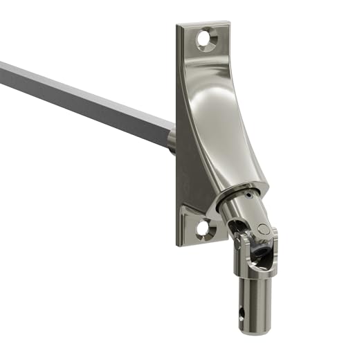 DIWARO.® | Rolladen Gelenklager G074, 90 Grad Umlenkung, Grundplatte 22 x 85 mm mit 2 Befestigungslöcher, Kurbelzapfen Anschluss 11,9 mm, Antrieb zum Rolladengetriebe 8 mm Vierkant von DIWARO.