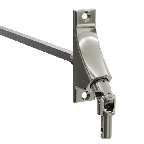 DIWARO.® | Rolladen Gelenklager G075, 90 Grad Umlenkung, Grundplatte 22 x 85 mm mit 2 Befestigungslöcher, Kurbelzapfen Anschluss 9,9 mm, Antrieb zum Rolladengetriebe 8 mm Vierkant von DIWARO.