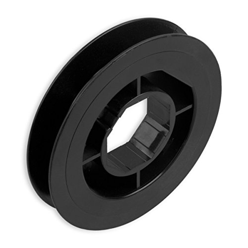 DIWARO® Mini - Gurtscheibe | Durchmesser Ø 115 mm | 40 mm Schlüsselweite | Gurtbreite von 10-15 mm | für achtkant Stahlwelle | Farbe schwarz | Material Kunststoff | Rolladenpanzer, Jalousie, Rollo von DIWARO.