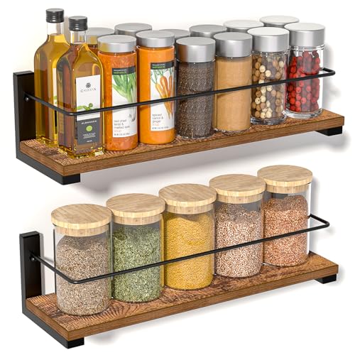 Diwoker Gewürzregal für Wand, Küchenregal Hängend, Spice Rack für Küche, Schweberegal für Wände (2 Stück) von Diwoker