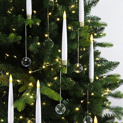 Dixmas Weihnachtsbaumkerzen mit Fernbedienung, LED Stabkerzen mit Timer, 12 Stück Baumerzen mit Kristallkugelhaken, Batteriebetriebene LED kerzen Kabellos für Weihnachtsbaum Dixmas Weihnachtsbaumkerzen mit Fernbedienung, LED Stabkerzen mit Timer, 12 Stück Baumerzen mit Kristallkugelhaken, Batteriebetriebene LED kerzen Kabellos für Weihnachtsbaum von Dixmas