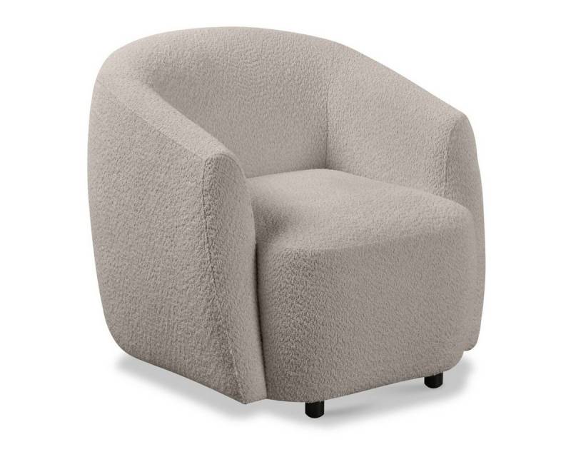 Dixx Divani Sessel Nine, Stoffbezug Bouclé beige, drehbar, abgerundetes Design von Dixx Divani