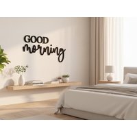 Holzschriftzug Good Morning - Wanddeko Für Küche, Essbereich & Schlafzimmer von DiyStudioKraft